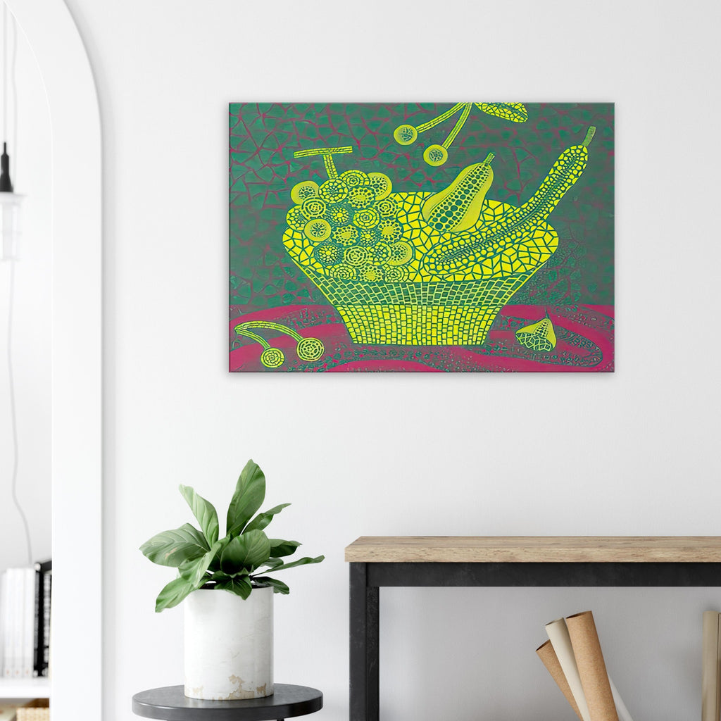 Yayoi Kusama canvas print — Fruit Basket (4) by Yayoi Kusama explores one of the artist’s recurring subjects: the abundance of ordinary fruit