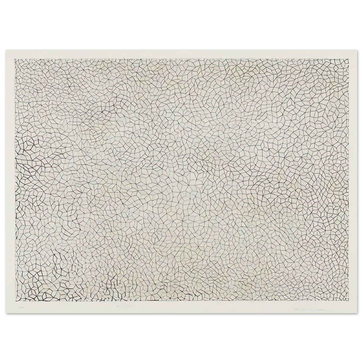 Yayoi Kusama poster — Infinity Nets (Image 3) explores Kusama’s Infinity Net as a field built from countless repeated marks, 15x20 cm / 6x8″