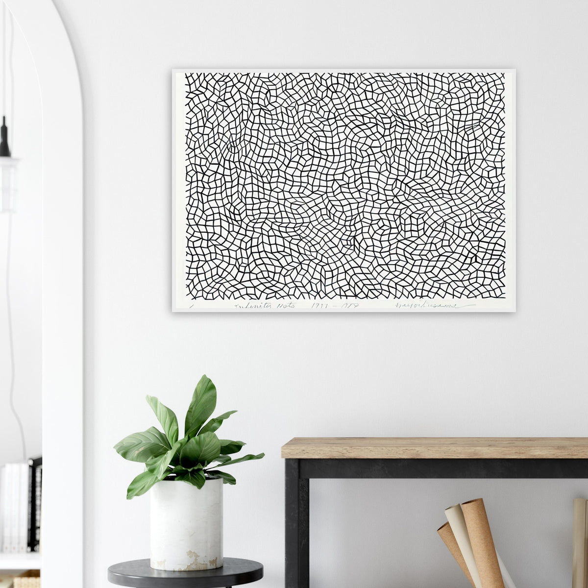 Yayoi Kusama framed print — Infinity Nets [Kusama 48] explores Kusama’s Infinity Net as a field built from countless repeated marks