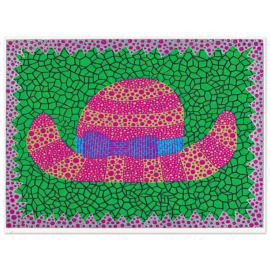 Yayoi Kusama poster — Hat II turns an everyday hat into a subject for playful observation, 15x20 cm / 6x8″