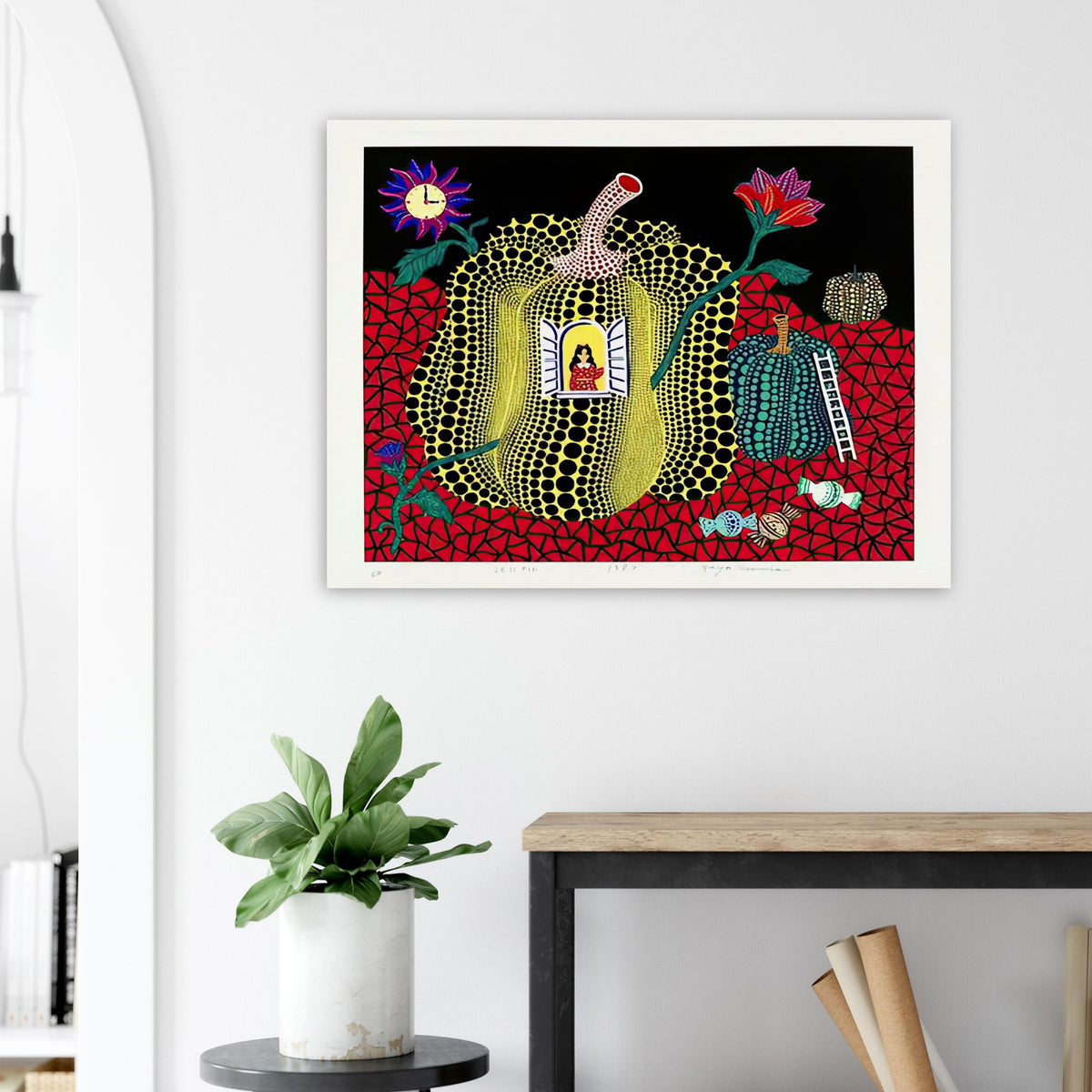 Yayoi Kusama poster — Hello (Image 2) is presented here as a poster based on Yayoi Kusama’s artwork