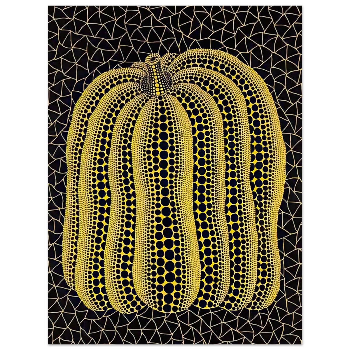 Yayoi Kusama poster — Pumpkin (T) belongs to the family of distinctly coded pumpkin works through which Kusama revisits her favorite plant, 15x20 cm / 6x8″