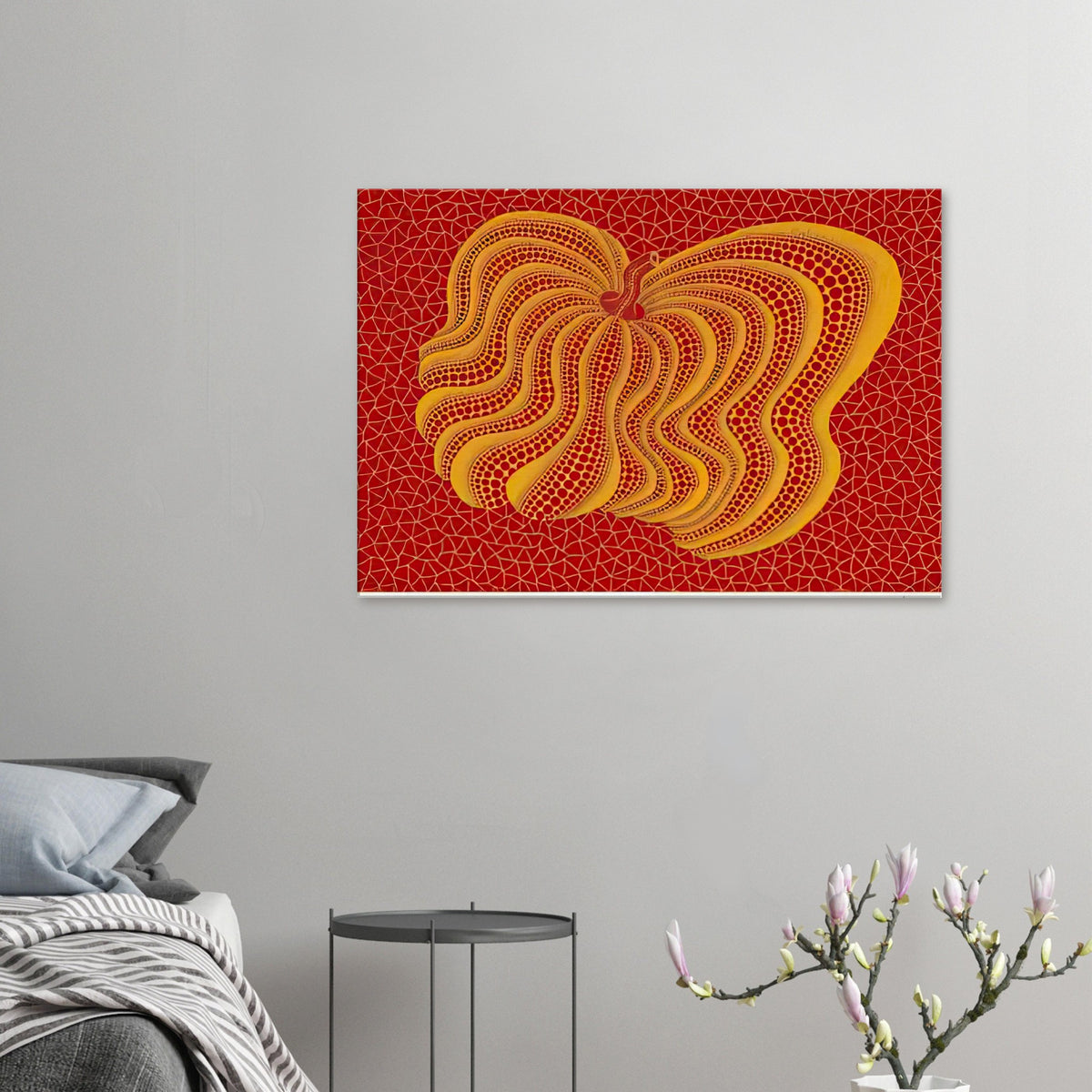 Yayoi Kusama canvas print — Dancing Pumpkin (YOR) [Kusama 321] presents the gourd as a figure in motion