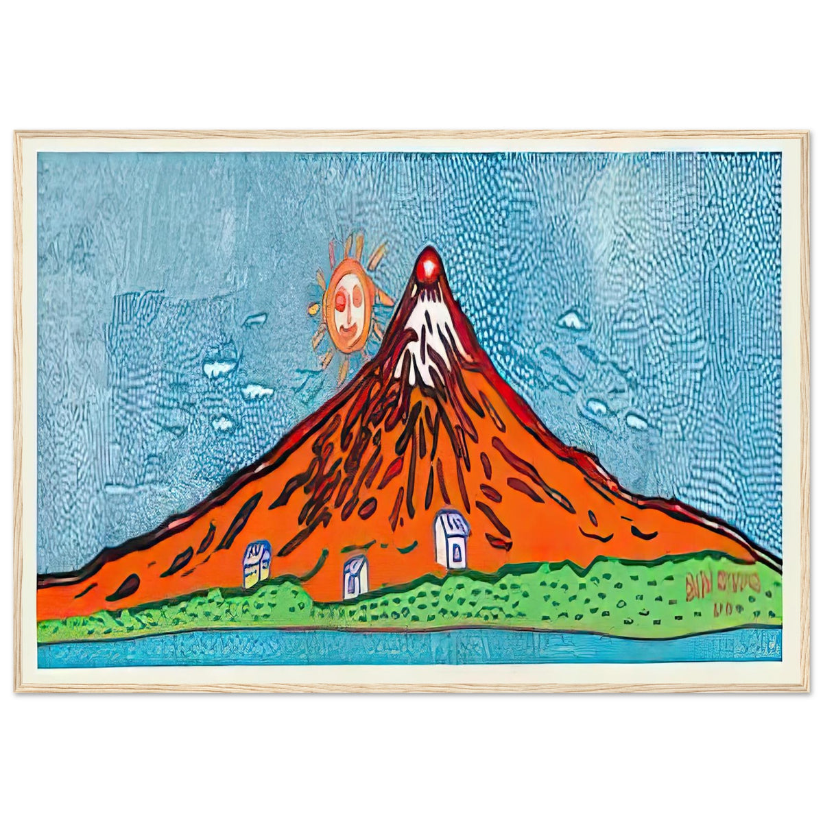Yayoi Kusama framed print — Mt, wood frame, 70x100 cm / 28x40″