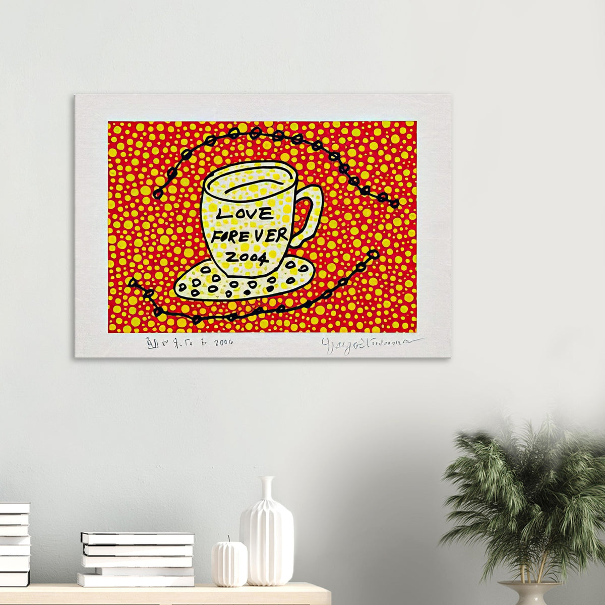 Yayoi Kusama canvas print — Morning Is Here (E) joins a series of compact 2004 prints in which the beginning of the day becomes a subject for personal symbols and tightly controlled graphic