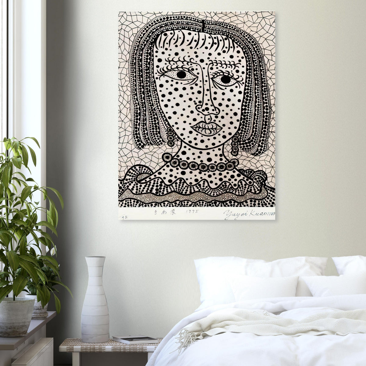 Yayoi Kusama poster — A self-portrait by Kusama is more than a likeness; it opens a question about how the artist chooses to be seen