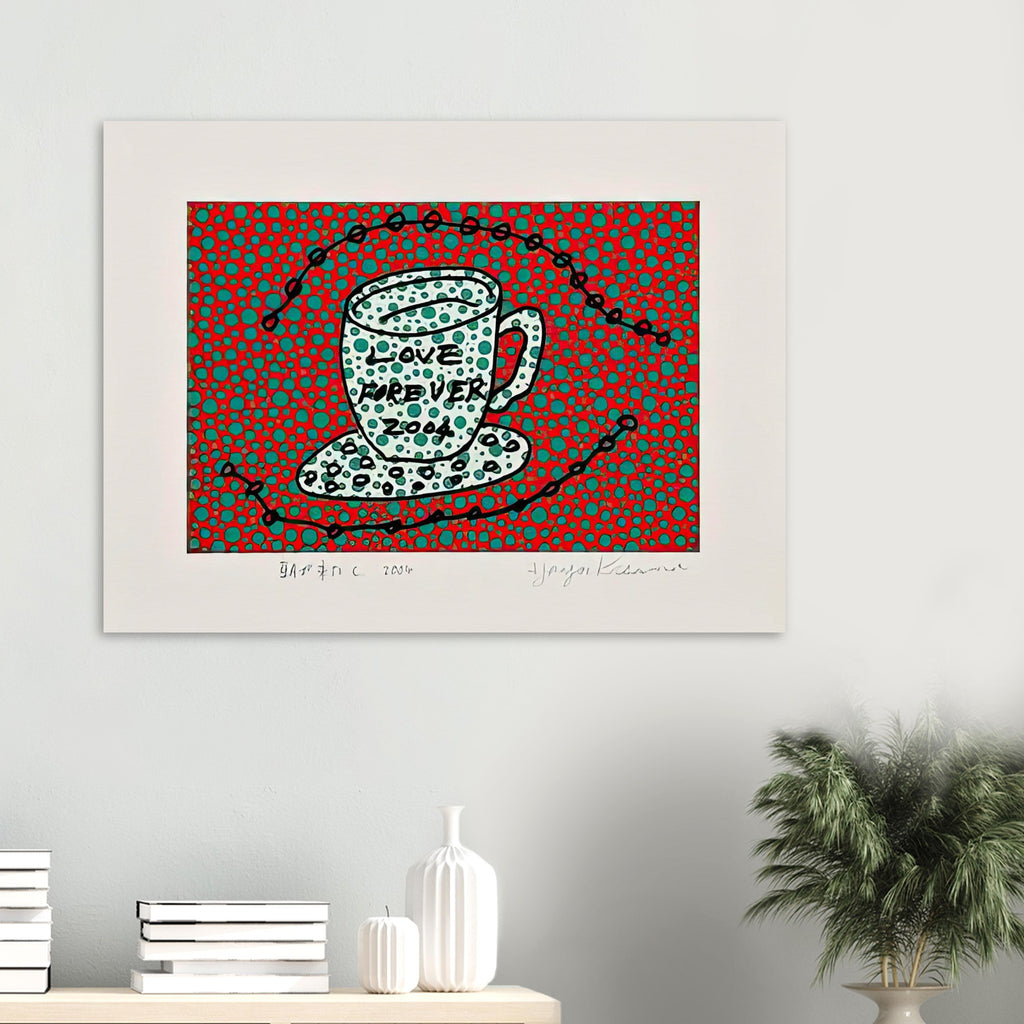 Yayoi Kusama poster — Morning Is Here (C) joins a series of compact 2004 prints in which the beginning of the day becomes a subject for personal symbols and tightly controlled graphic