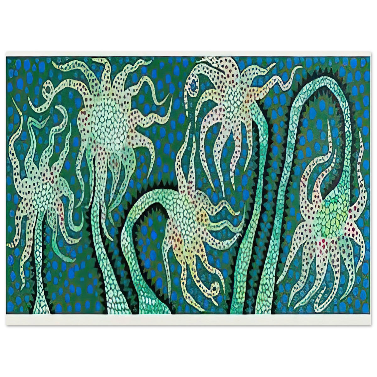 Yayoi Kusama poster — Night Flowers (B) explores the mystery of blossoms after dark, 15x20 cm / 6x8″
