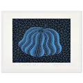 Yayoi Kusama framed print — Pumpkin (BB-C) [Kusama 330] revisits Kusama’s best-known vegetable through the relationship between its distinctive form and repeating ornament, white frame, 30x40 cm / 12x16″