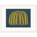 Yayoi Kusama framed print — Pumpkin (BY) [Kusama 319] revisits Kusama’s best-known vegetable through the relationship between its distinctive form and repeating ornament, white frame, 30x40 cm / 12x16″