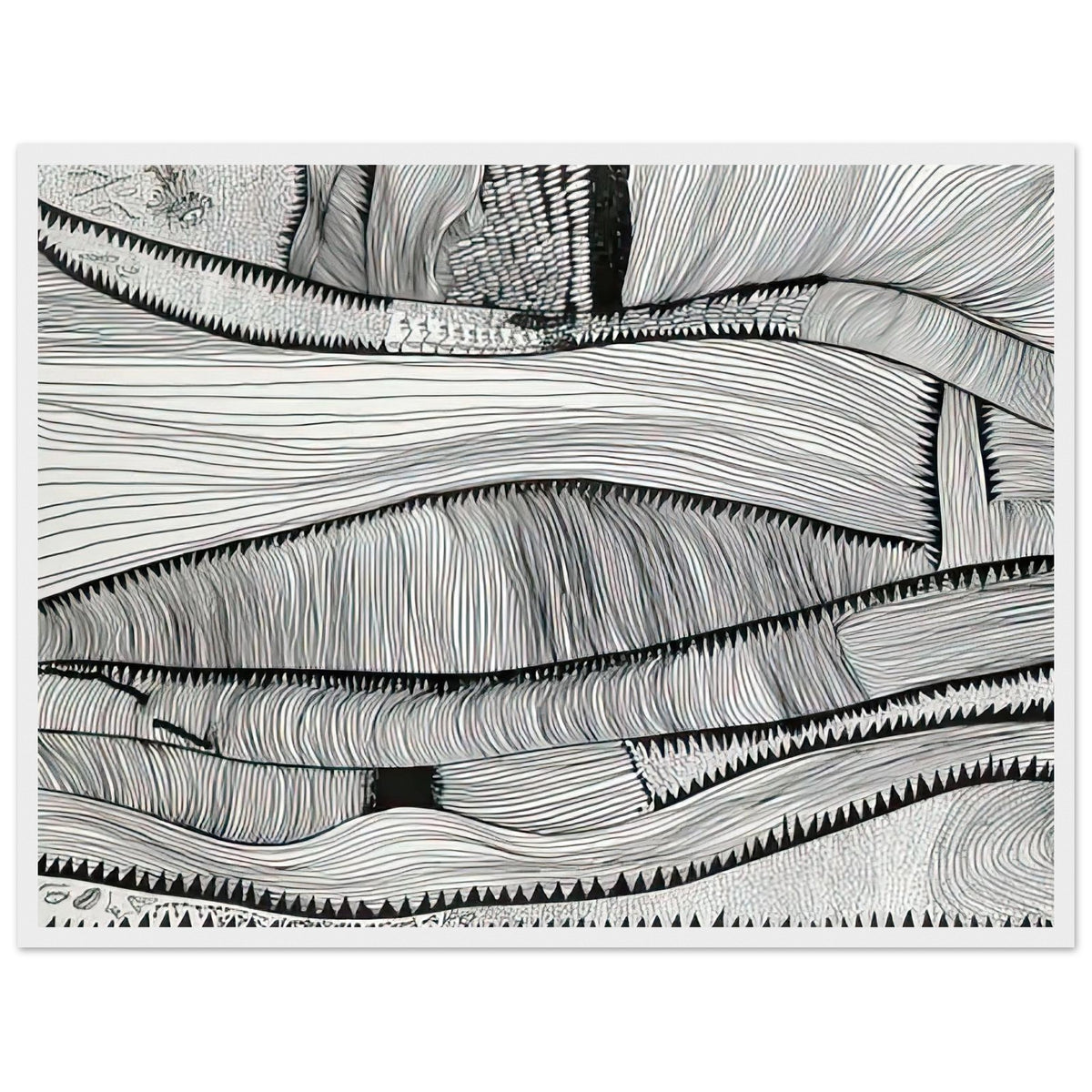 Yayoi Kusama framed print — Waves at Daybreak depicts the sea through the evocative meeting of moving water and the first light of morning, white frame, 45x60 cm / 18x24″