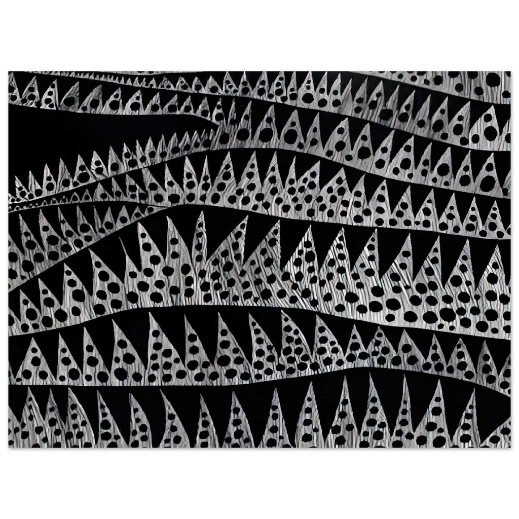 Yayoi Kusama poster — Waves (TWXZO) approaches the motion of water as a patterned, repeating event, 15x20 cm / 6x8″