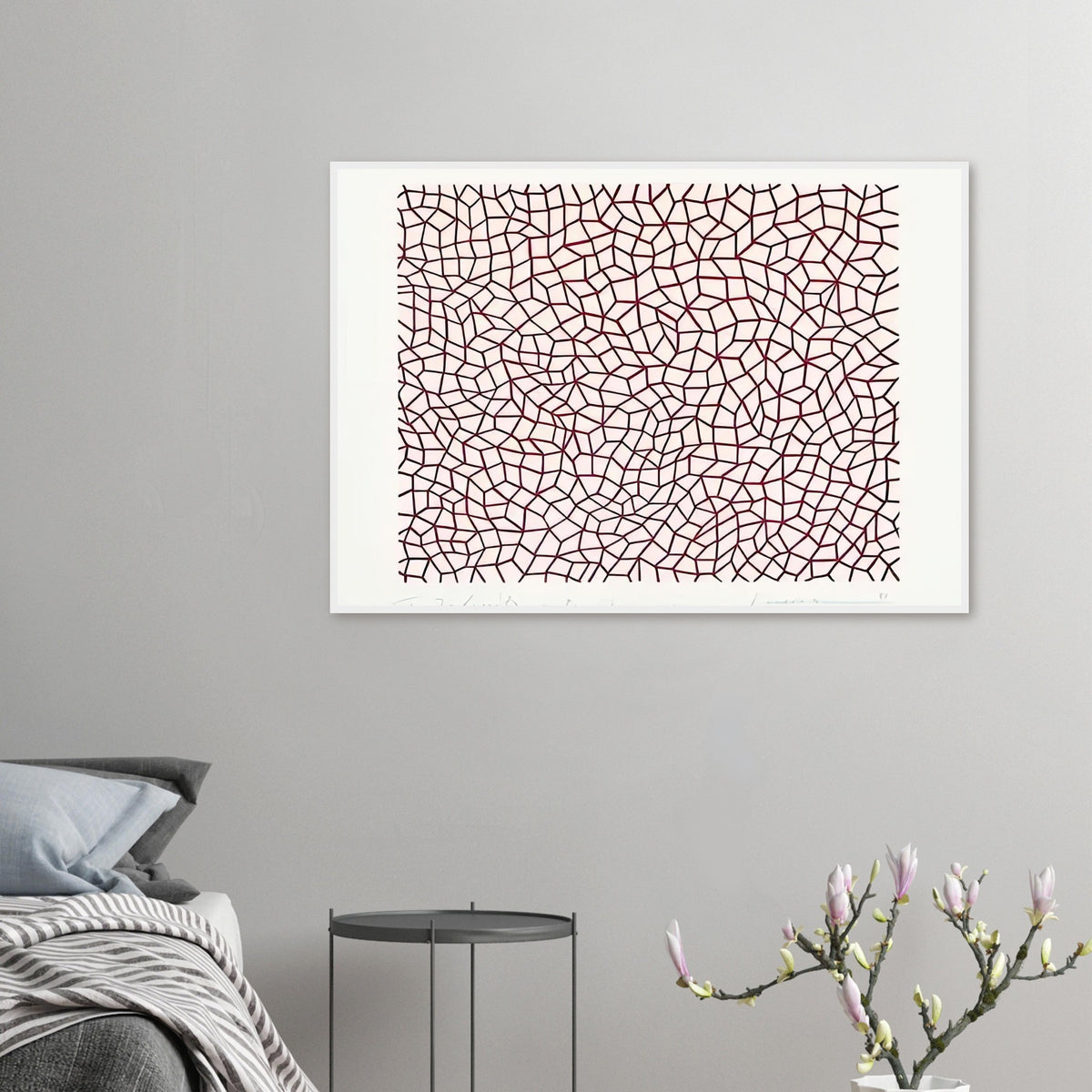 Yayoi Kusama framed print — Infinity Nets (1958) [Kusama 14] explores Kusama’s Infinity Net as a field built from countless repeated marks