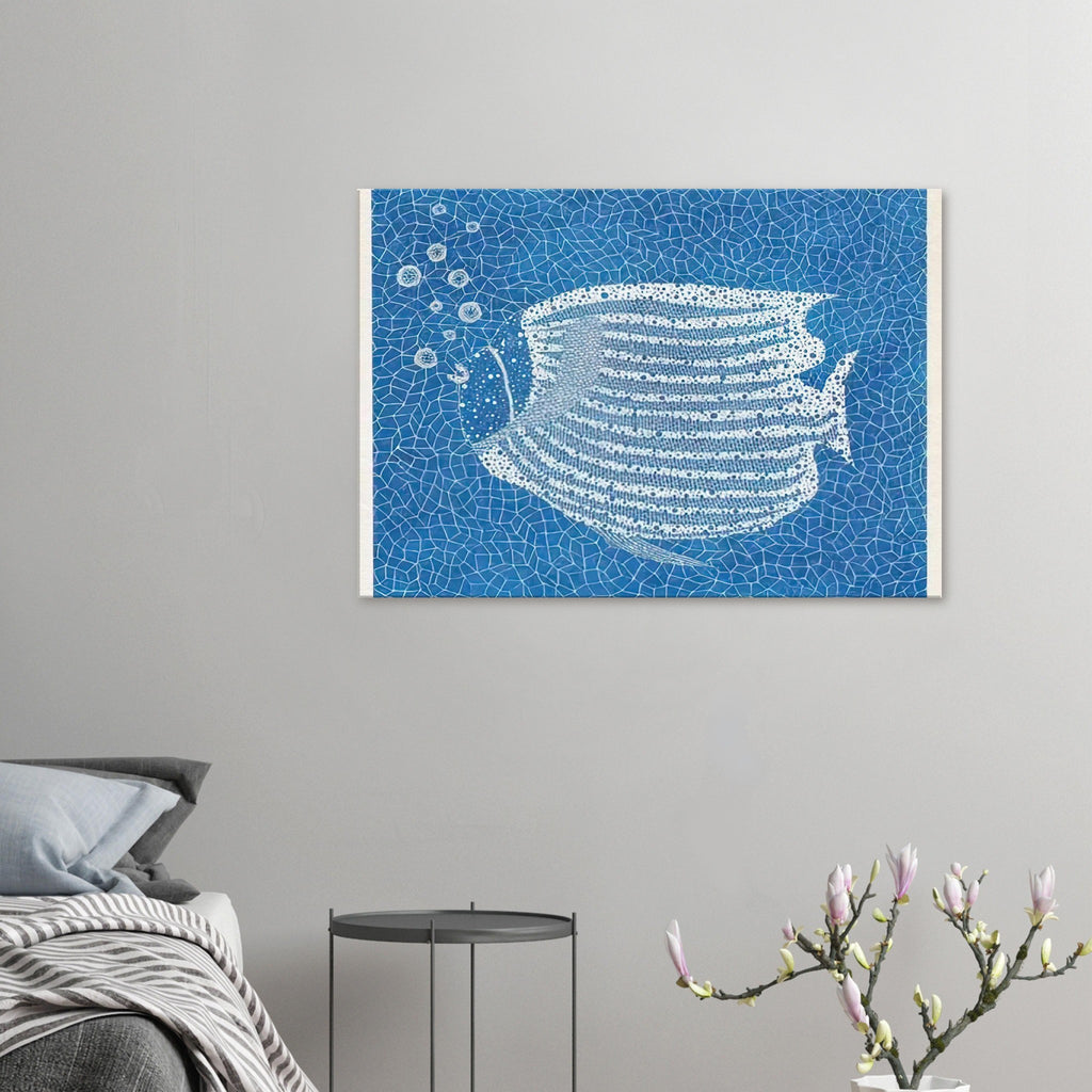 Yayoi Kusama canvas print — Fish (2) gives the fish’s streamlined body and sense of underwater movement a graphic role